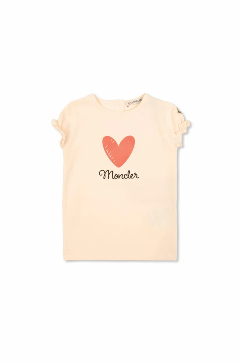 Moncler Enfant beżowy T-shirt z nadrukiem