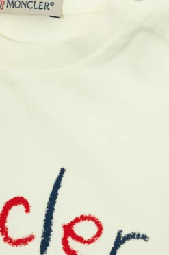 Moncler Enfant BIAŁY T-shirt z logo