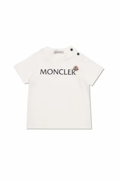 Moncler Enfant BIAŁY T-shirt z logo