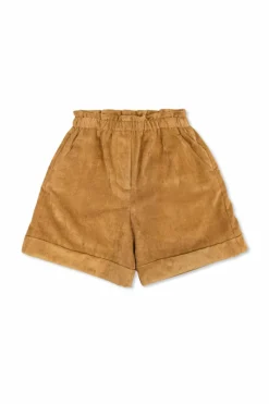 Moncler Enfant BRĄZOWY Sztruksowe szorty