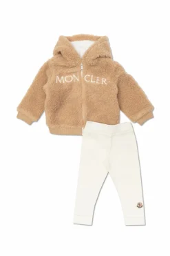 Moncler Enfant BRĄZOWY Zestaw: bluza i spodnie