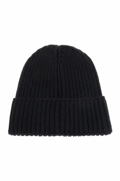 Moncler Enfant CZARNY Czapka z naszywką z logo
