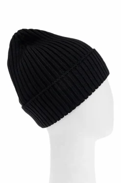 Moncler Enfant CZARNY Czapka z naszywką z logo
