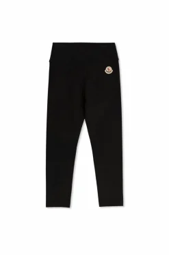 Moncler Enfant CZARNY Leginsy z naszywką z logo