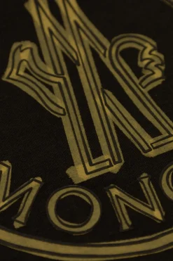 Moncler Enfant CZARNY T-shirt z nadrukowanym logo