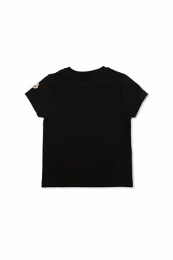 Moncler Enfant CZARNY T-shirt z wyszytym logo