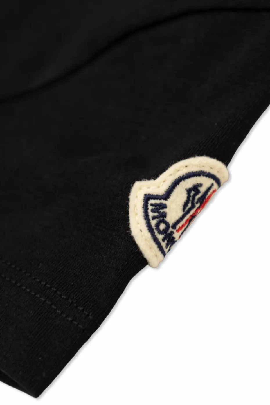 Moncler Enfant CZARNY T-shirt z wyszytym logo