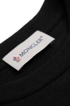 Moncler Enfant CZARNY T-shirt z logo