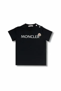 Moncler Enfant CZARNY T-shirt z logo