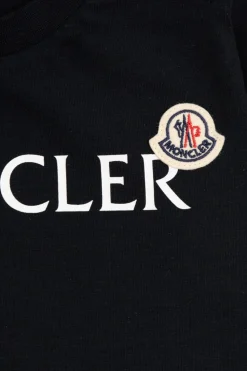 Moncler Enfant CZARNY T-shirt z logo