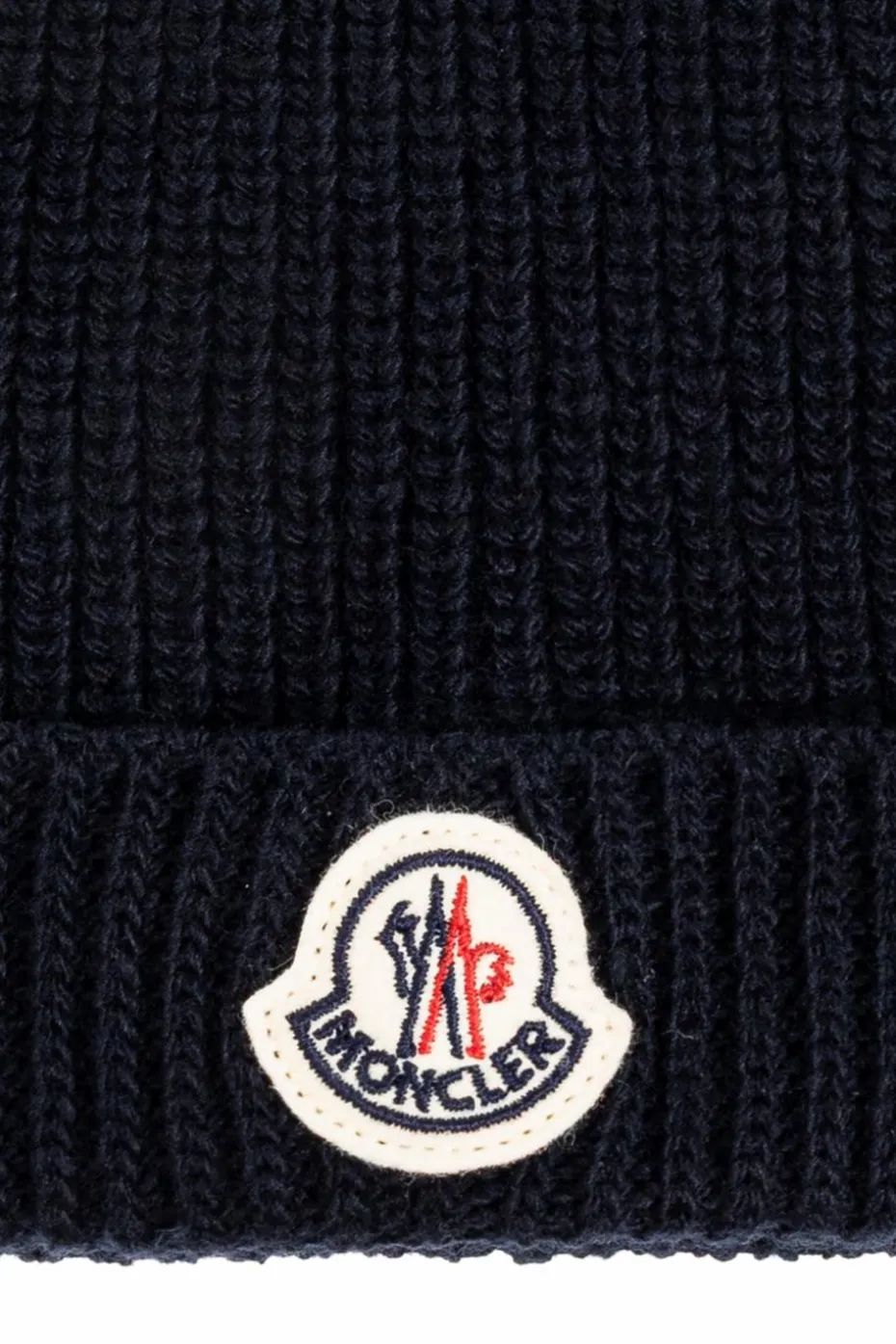 Moncler Enfant GRANATOWY Wełniana czapka