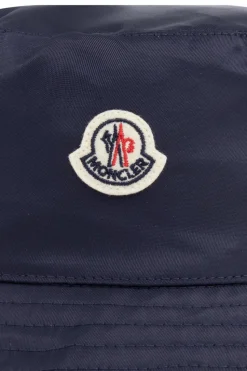 Moncler Enfant GRANATOWY Kapelusz z naszywką z logo