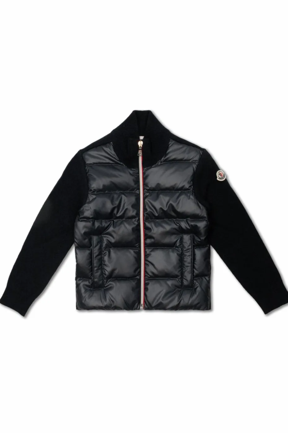 Moncler Enfant GRANATOWY Kardigan z pikowaną wstawką