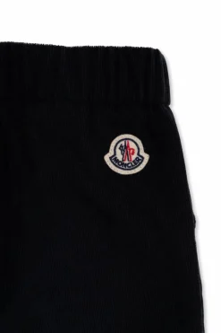 Moncler Enfant GRANATOWY Prążkowane spodnie