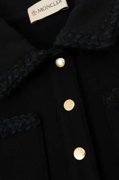 Moncler Enfant GRANATOWY Bawełniana sukienka z kieszeiami