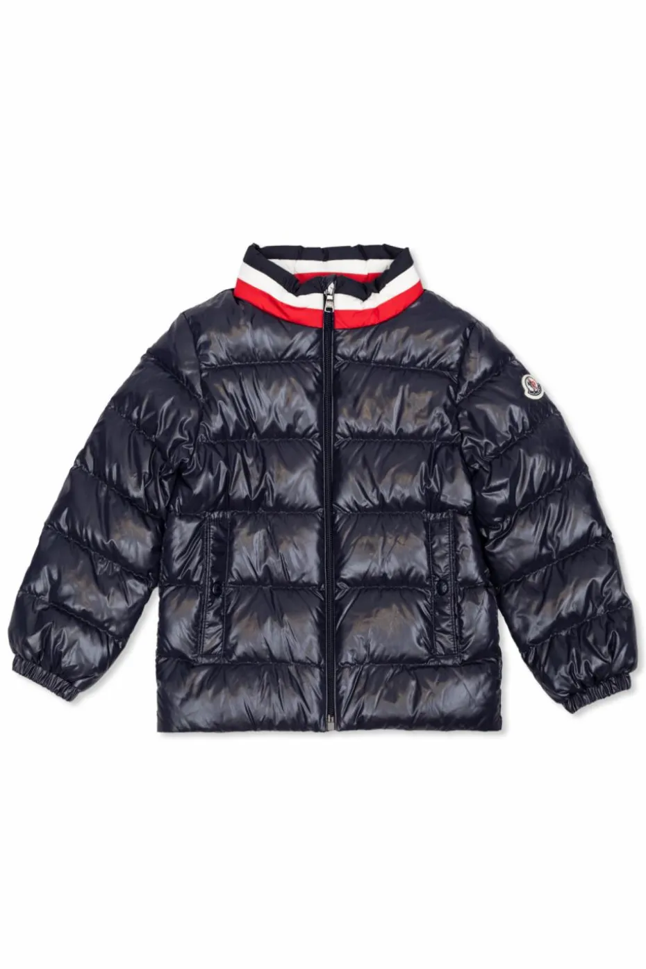 Moncler Enfant GRANATOWY Kurtka ze stójką