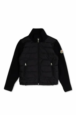 Moncler Enfant GRANATOWY Kardigan z pikowanym przodem
