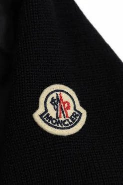 Moncler Enfant GRANATOWY Kardigan z pikowanym przodem