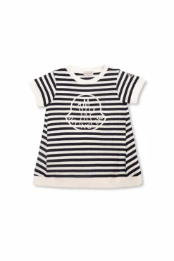 Moncler Enfant GRANATOWY T-shirt w paski