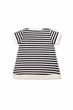 Moncler Enfant GRANATOWY T-shirt w paski
