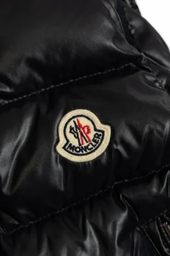 Moncler Enfant GRANATOWY Puchowa kamizelka z naszywką z logo