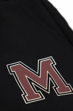 Moncler Enfant GRANATOWY Spodnie dresowe z naszywką z logo