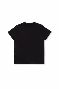 Moncler Enfant GRANATOWY T-shirt z nadrukowanym logo