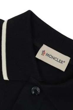 Moncler Enfant GRANATOWY Bawełniane polo