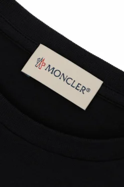 Moncler Enfant GRANATOWY T-shirt z logo