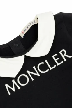 Moncler Enfant GRANATOWY Pajacyk niemowlęcy z wyszytym logo