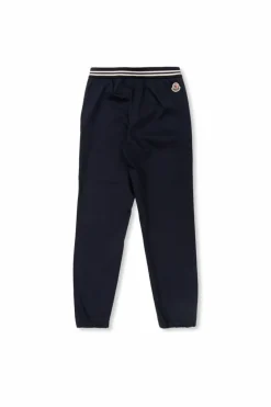 Moncler Enfant GRANATOWY Spodnie z naszywką z logo