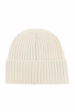 Moncler Enfant kremowy Czapka z naszywką z logo
