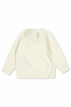 Moncler Enfant kremowy Kaszmirowy sweter z naszywką z logo