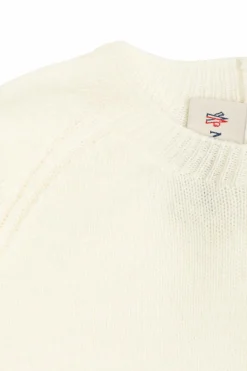 Moncler Enfant kremowy Kaszmirowy sweter z naszywką z logo