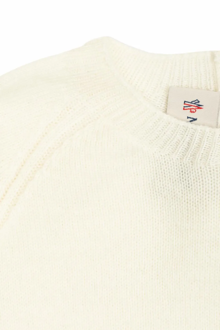 Moncler Enfant kremowy Kaszmirowy sweter z naszywką z logo