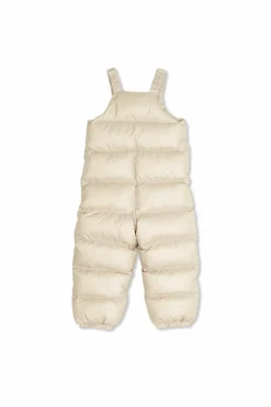 Moncler Enfant kremowy Komplet puchowy: kurtka i spodnie na szelkach