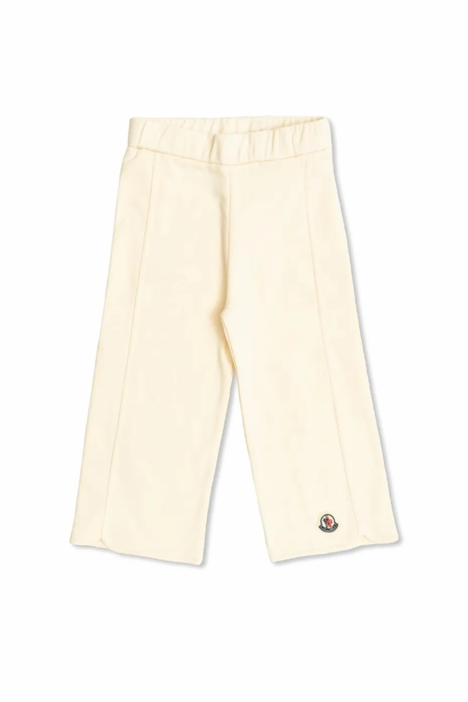 Moncler Enfant kremowy Spodnie z naszywką z logo