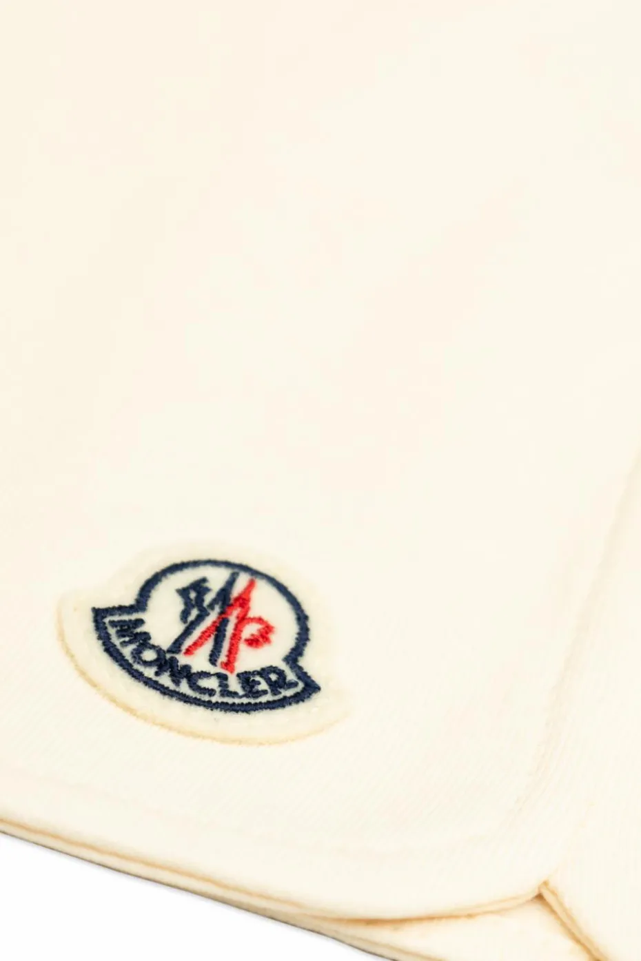Moncler Enfant kremowy Spodnie z naszywką z logo