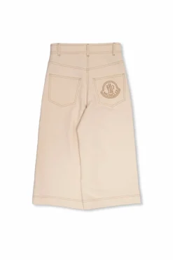 Moncler Enfant kremowy Spodnie z szerokimi nogawkami
