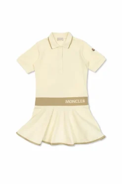 Moncler Enfant kremowy Sukienka z logo