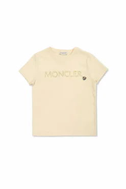 Moncler Enfant kremowy T-shirt z logo