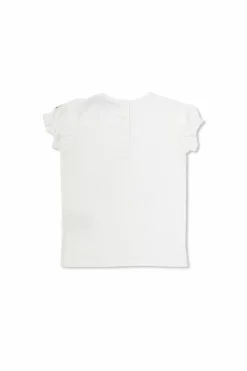 Moncler Enfant kremowy T-shirt z nadrukiem