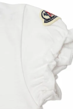 Moncler Enfant kremowy T-shirt z nadrukiem