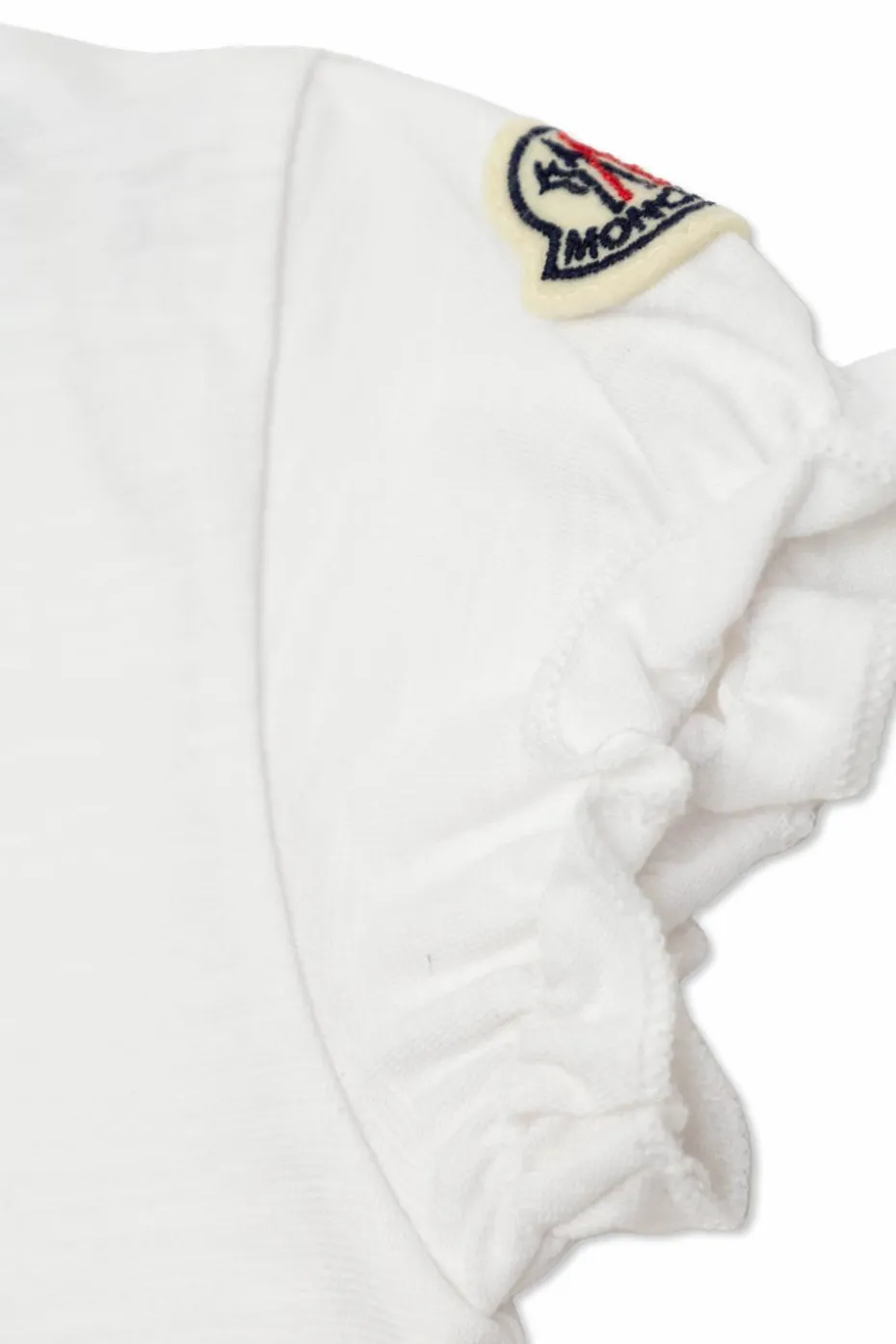 Moncler Enfant kremowy T-shirt z nadrukiem