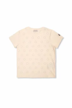 Moncler Enfant kremowy T-shirt z logo