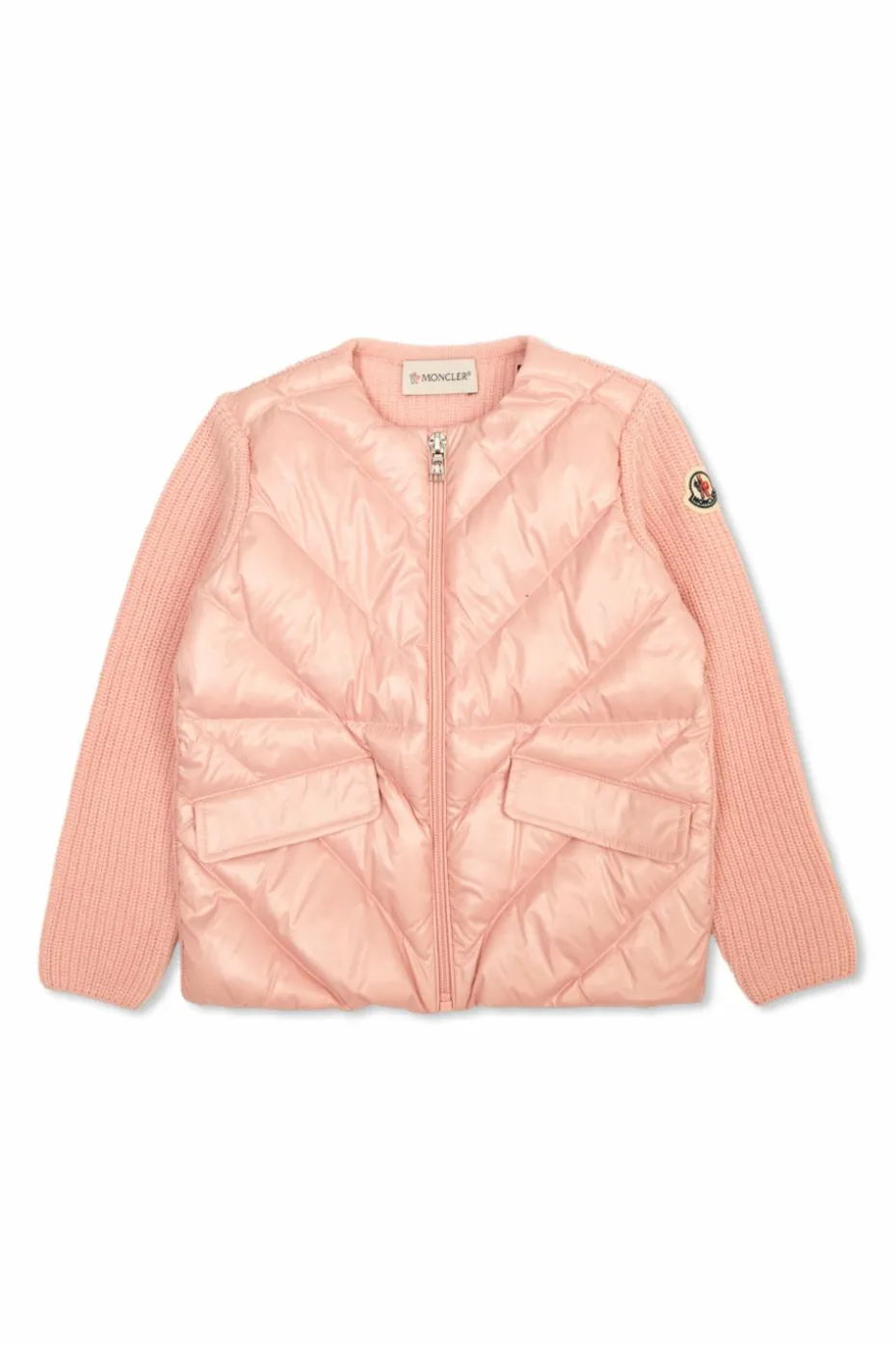 Moncler Enfant RÓŻOWY Kardigan z pikowanym przodem