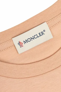 Moncler Enfant RÓŻOWY T-shirt z wyszytym logo