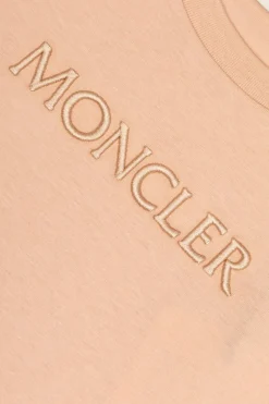 Moncler Enfant RÓŻOWY T-shirt z wyszytym logo