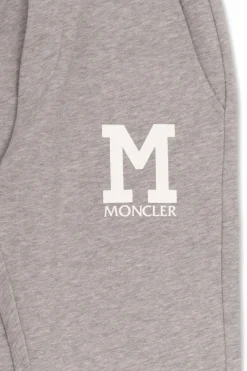 Moncler Enfant SZARY Dresowe spodnie z logo
