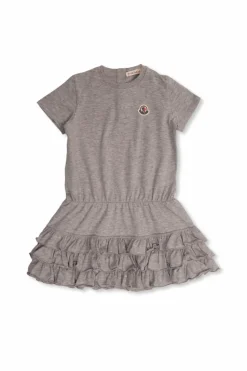 Moncler Enfant SZARY Sukienka z falbanami
